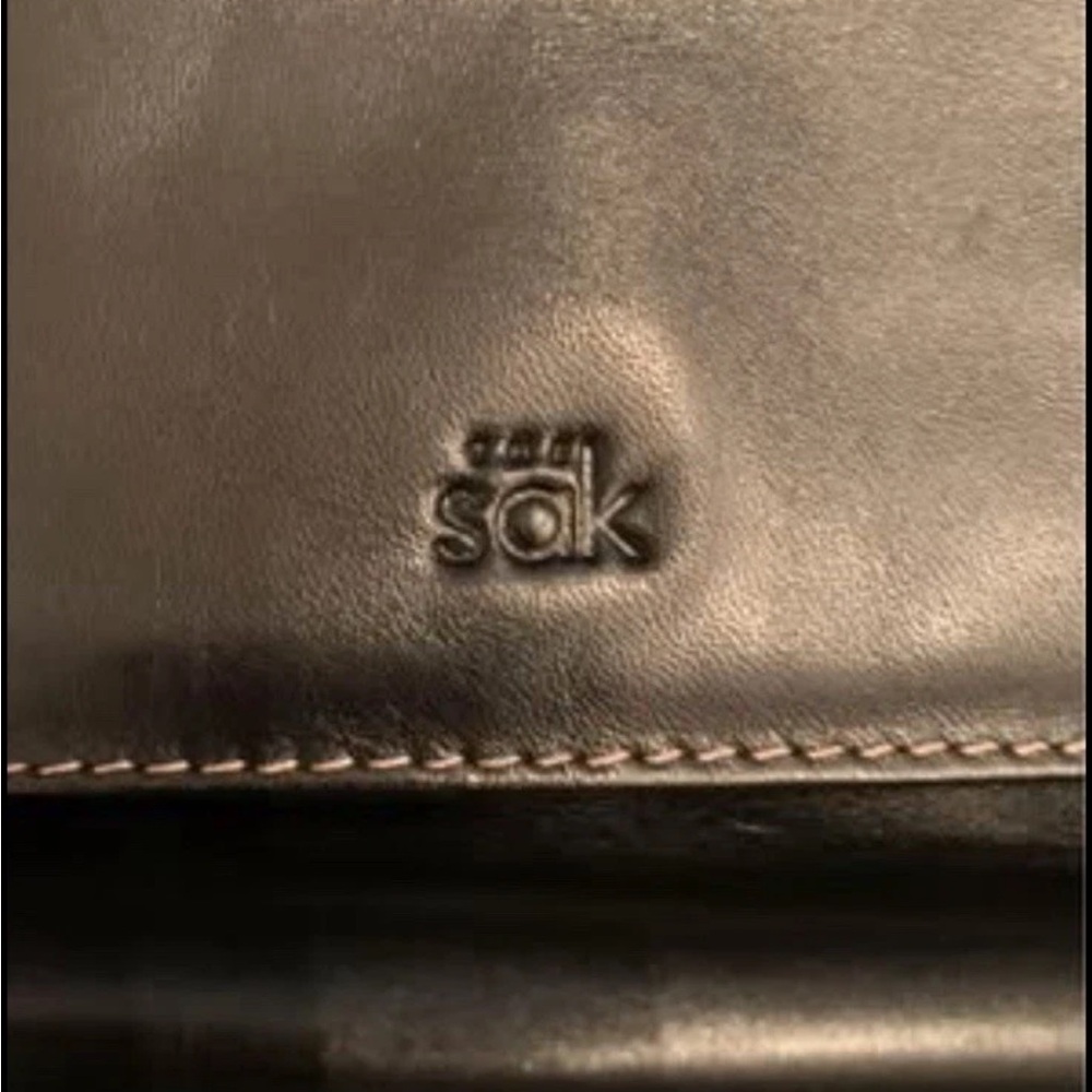 The Sak Pure Leather Black Hobo Shoulder Bag Purse 7”Hx10.25”x3”D